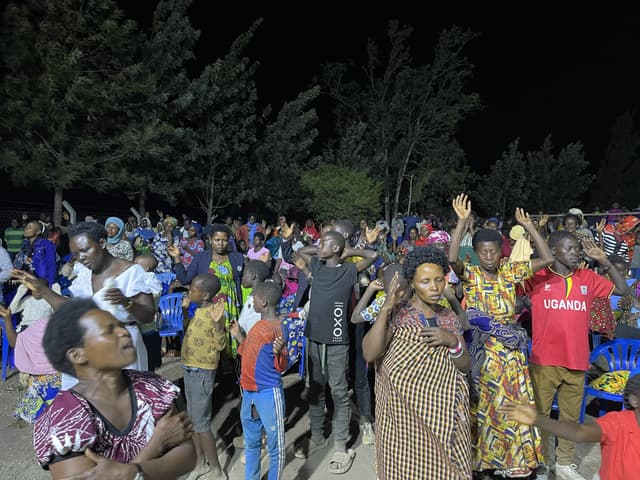 People gathered at our crusade